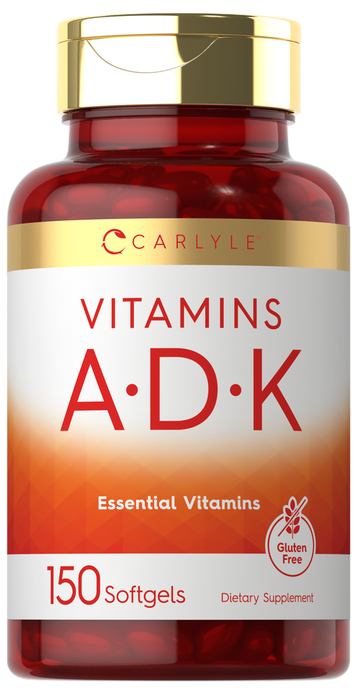 Vitamin ADK | 150 Softgels | Non-GMO, Gluten Free Supplement | By Carlyle
