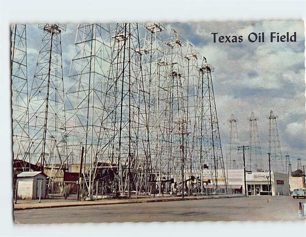 Postcard Oil Field Scene Texas USA