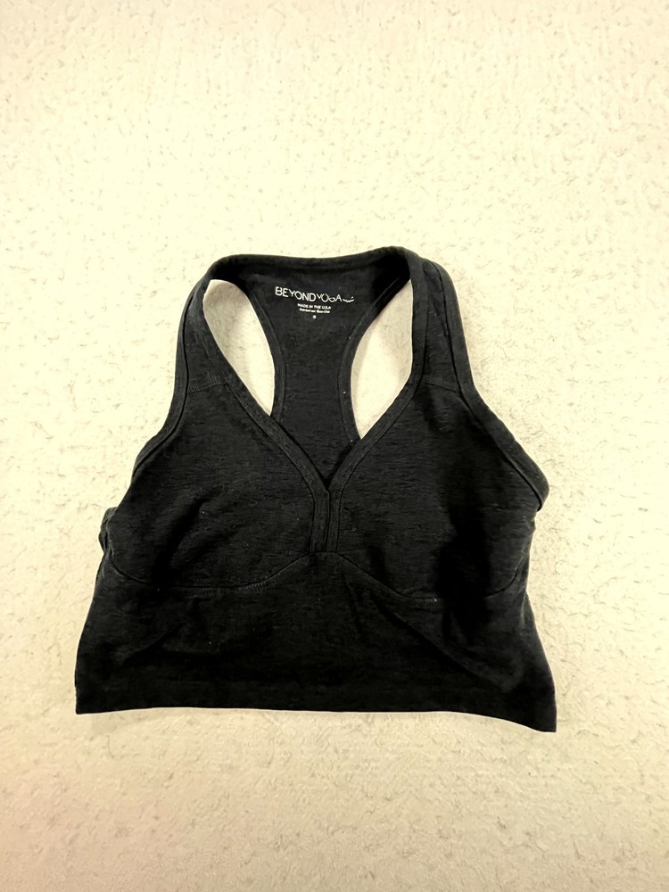 Beyond Yoga Spacedye Lift Your Spirits Sports Bra Womens Small Black Racerback