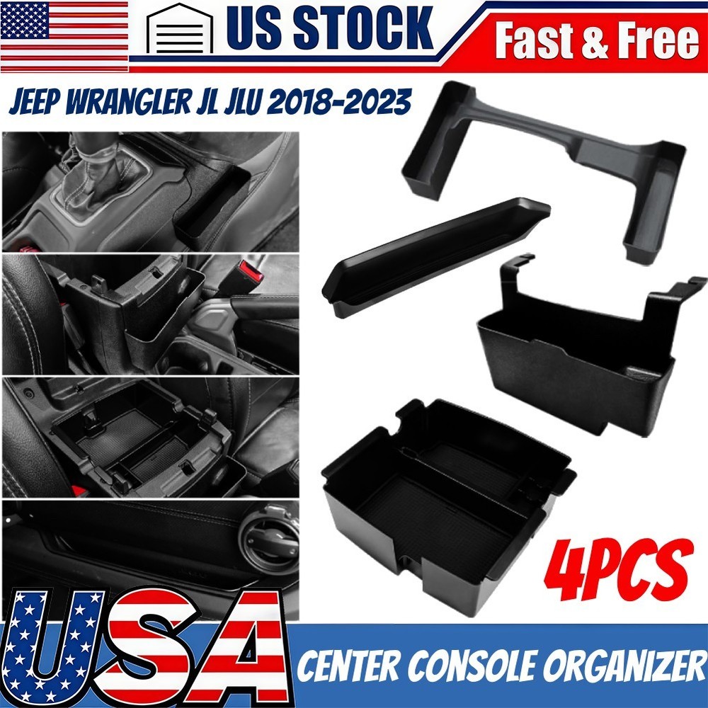 2018-2024 Jeep Wrangler JL Center Console Organizer Storage Box Accessory