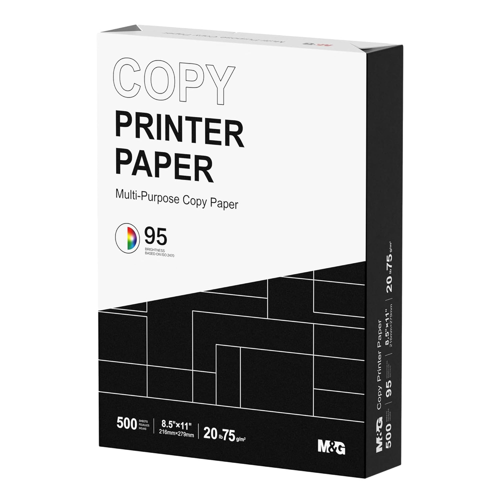 Multipurpose Copy Printer Paper, 8.5 X 11, 20Lb, 1 Ream (500 Sheets), 95 Bright,