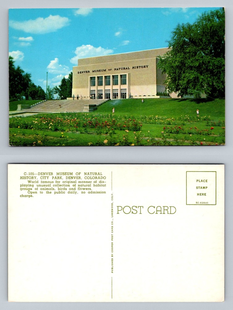 Denver, CO-Colorado, Museum of Natural History City Park Garden Vintage Postcard