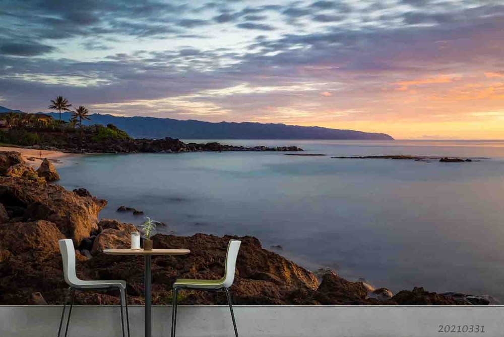 3D Sky Sea Coast Landscape Wall Murals Wallpaper Murals Wall Sticker