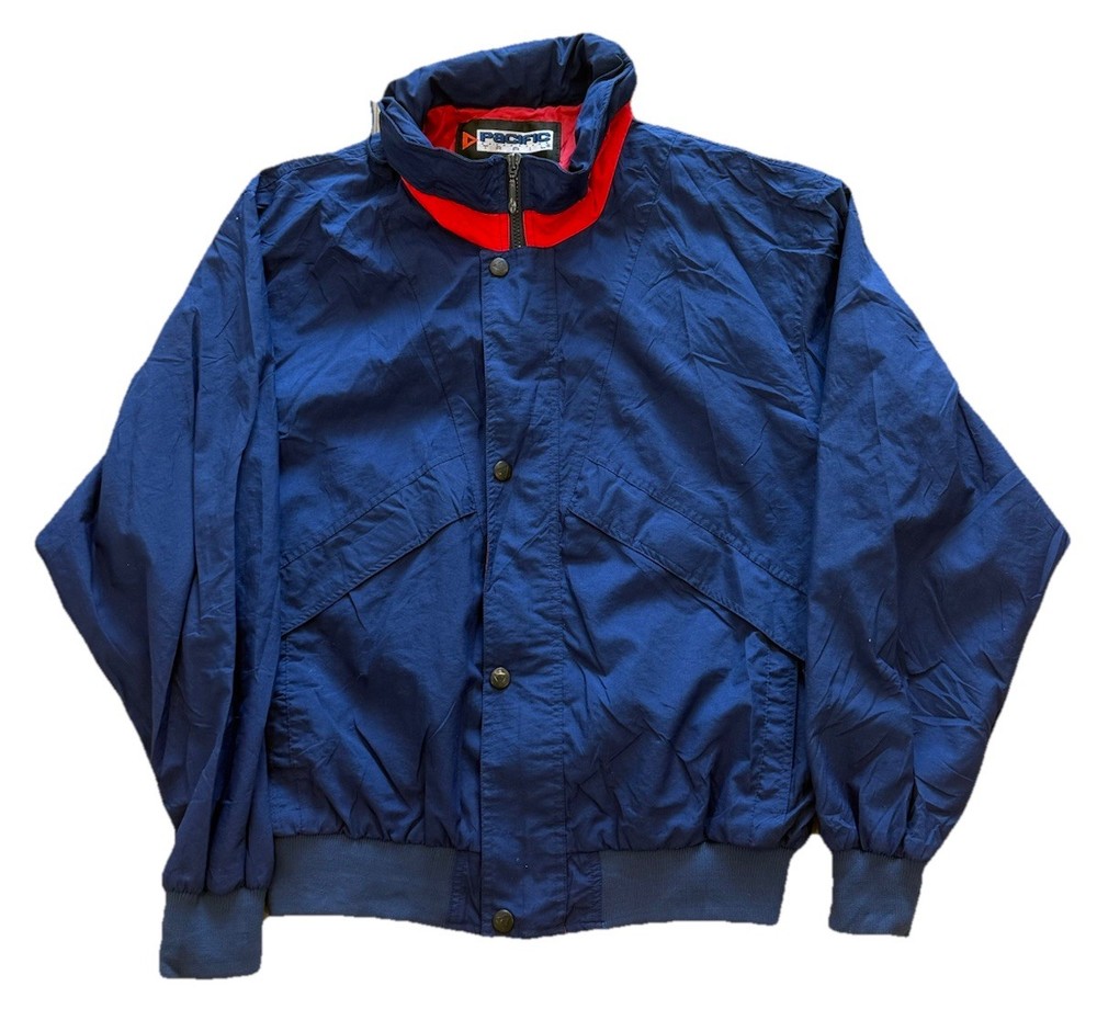 Vintage Pacific Trail Full Zip 80s 90s Jacket Zip Up Red Blue Men’s Size Large
