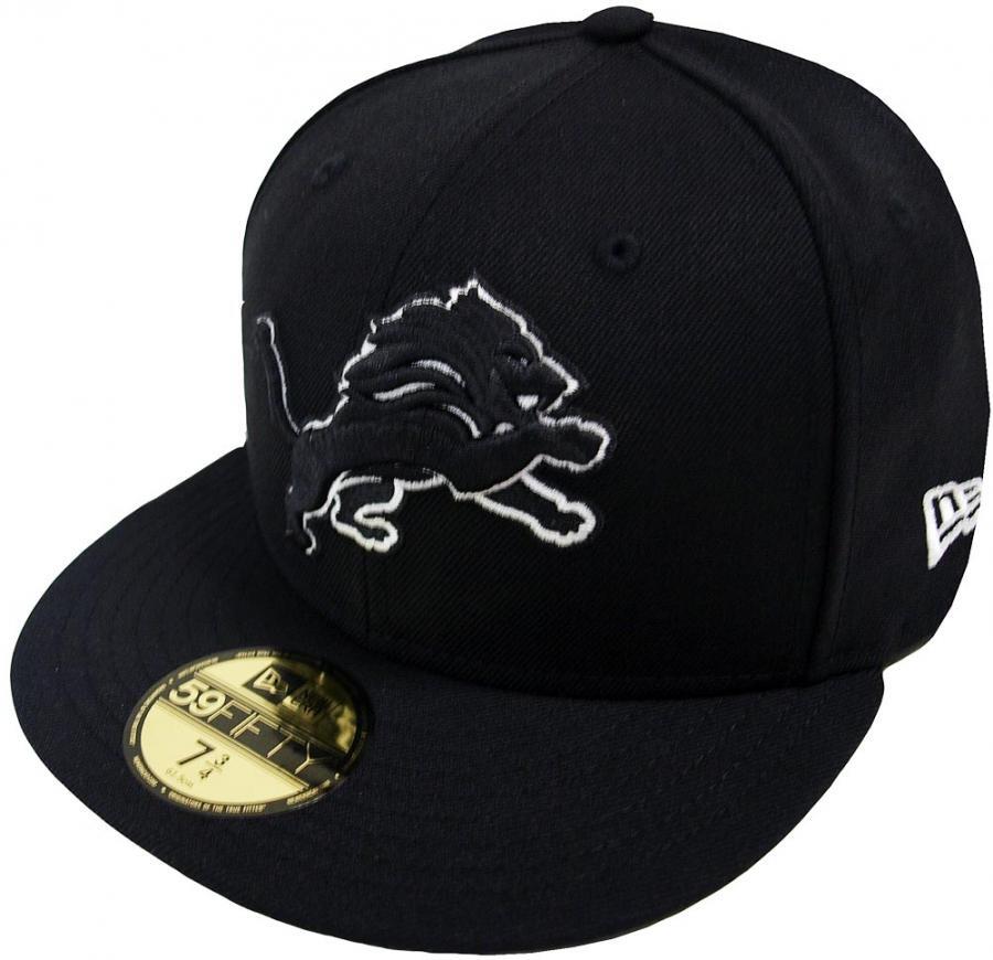 New Era NFL Detroit Lions Black White 59Fifty Fitted Cap Basecap Limited Edition