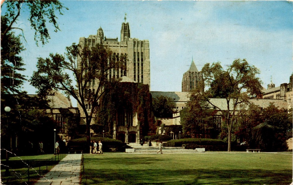 STERLING MEMORIAL LIBRARY, Yale University, New Haven, Conn, Gutenberg Postcard