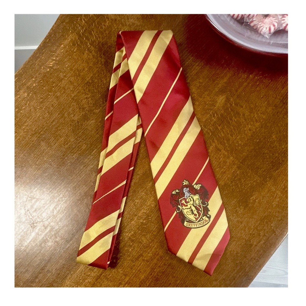 Harry Potter Gryffindor Red & Gold Striped Woven Polyester Tie, One Size