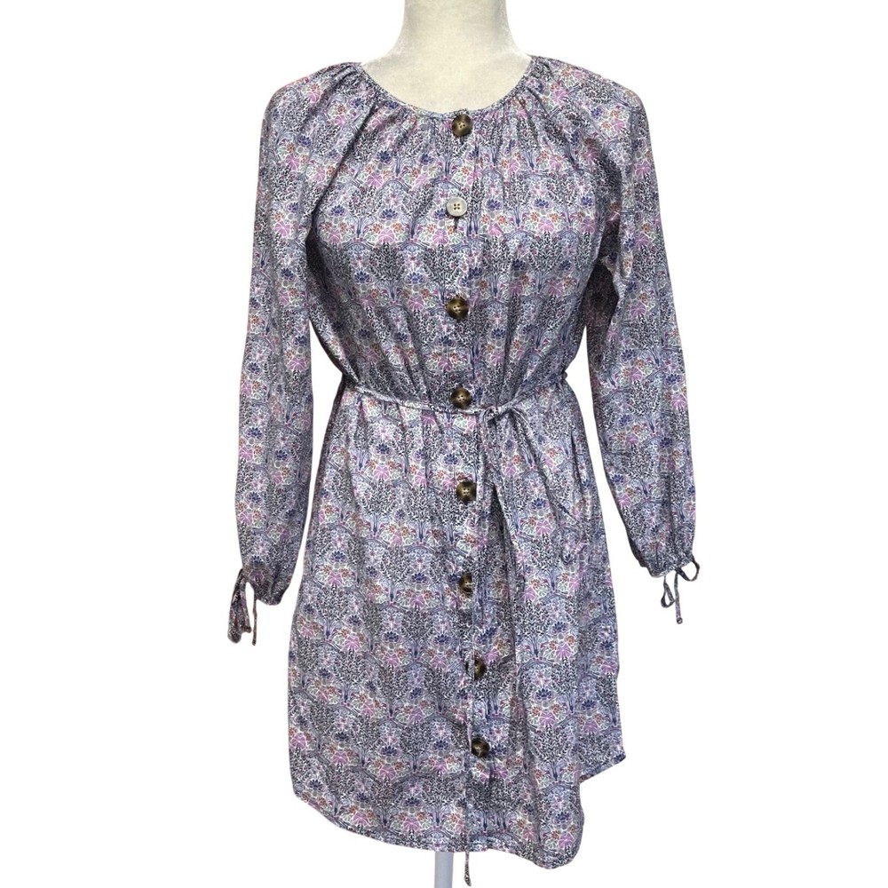 J.Crew Liberty Fabric Floral Button Front Mini Dress Sz XXS Feminine Cottagecore