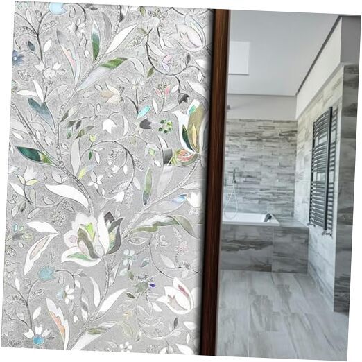 Window Privacy Film - Decorative Window Film, 3D Stained 17.5