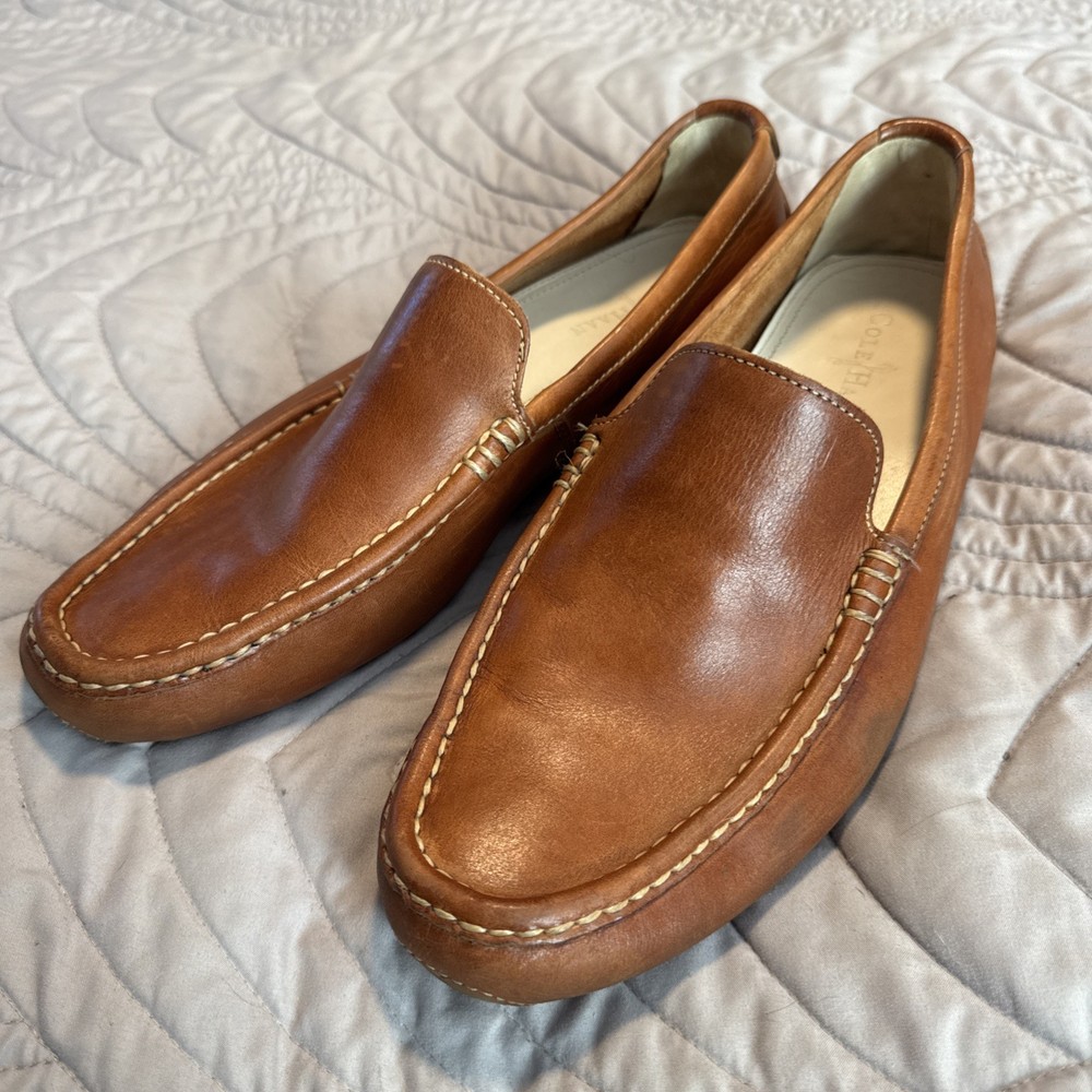 Mens Cole Haan Casual Loafers Driving Mocs Shoes C10066 Brown Size 12 M
