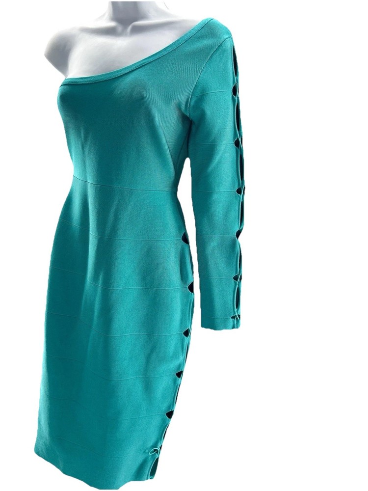 MARCIANO LOS ANGELES Women’s Teal Stretch Bodycon Dress Medium