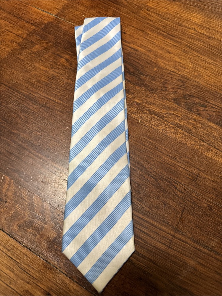 Men's Neck Tie Baby blue and white