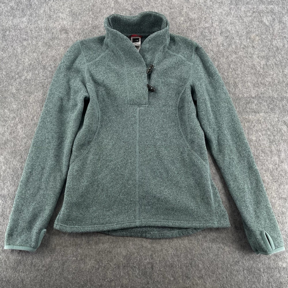 The North Face Womens Green Crescent Shawl Ridge Fleece Sweater Size M