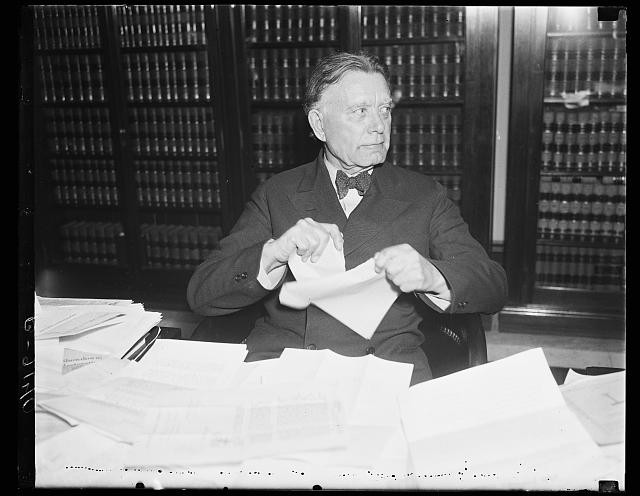 Photo:William E. Borah 1936 Senator at Desk Papers Library