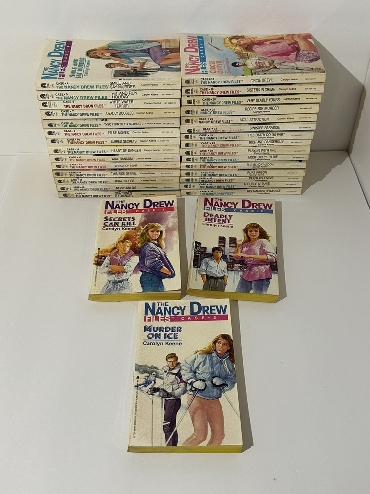 Nancy Drew Files Paperback Books Lot of 32 Vintage 1980s 1990s Carolyn Keene