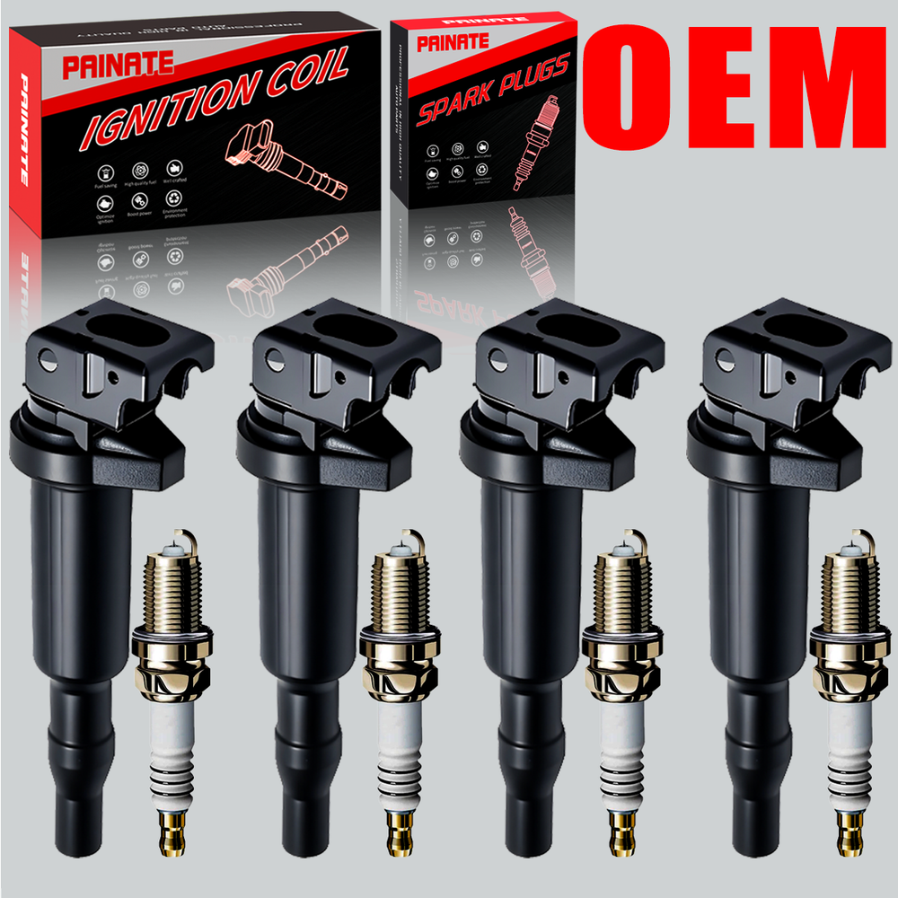 BMW 228 328 428 Mini Cooper UF592 4X OEM Ignition Coil & Iridium Spark Plugs Kit