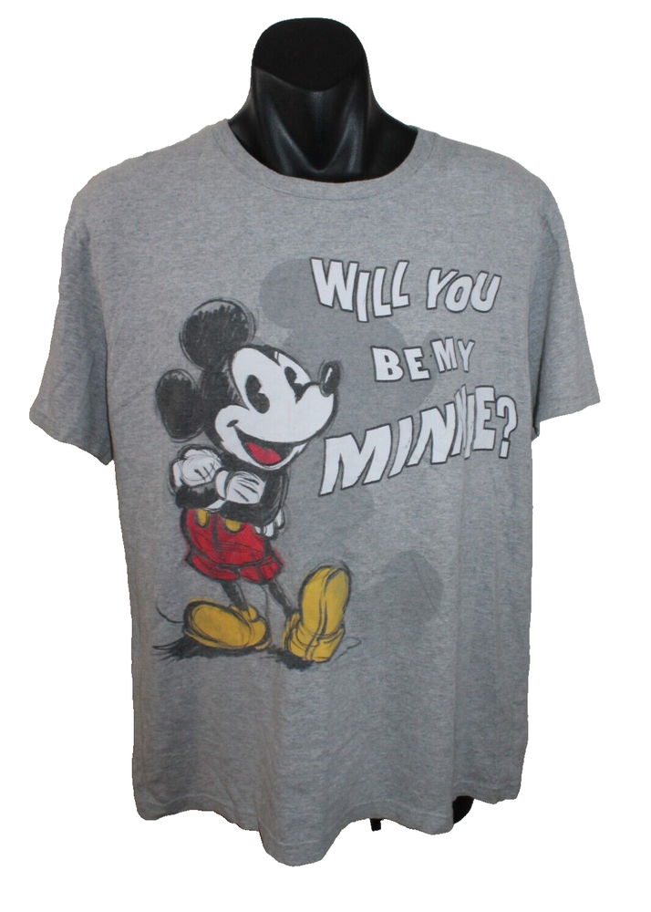 Vintage Disney Mickey Mouse Will You Be My Minnie? Character T-Shirt Top Large