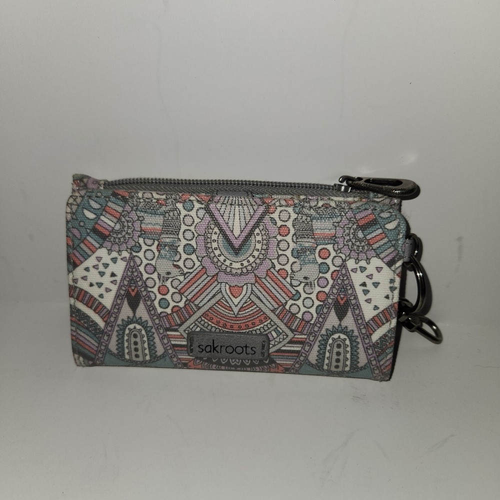 Sakroots Snap Wallet Key-per Gray Pink Mandalas Going Out Key Holder Card Holder