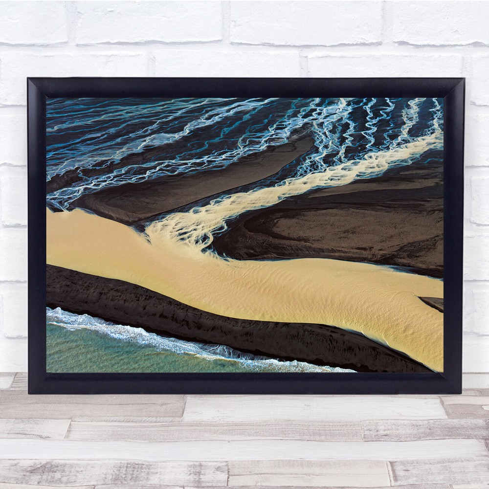 Seascape sea brown sandys waves ripples Wall Art Print