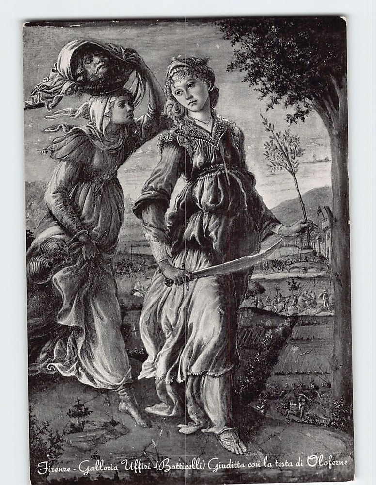 Postcard Judith with Head of Olopherne's By Botticelli Uffizi Gallery Italy