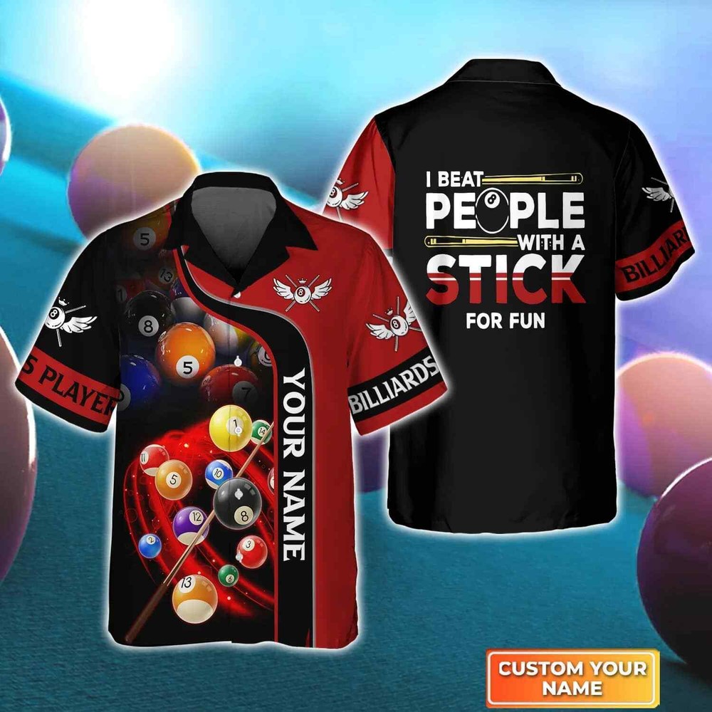 Personalized Name Billiard 3D Trendy Hawaiian Shirt Gift For Billiard Player I