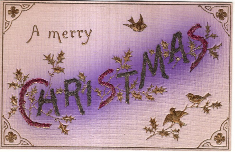 ANTIQUE EMBOSSED Postcard      GOLD ACCENT  -    