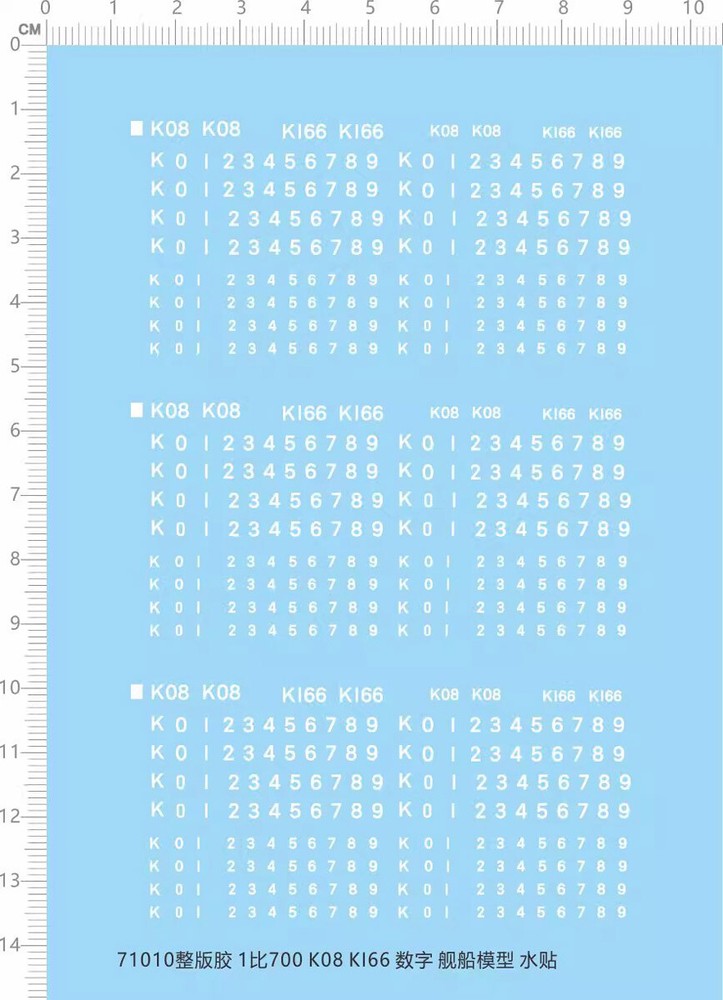 1/700 Navy Hull Number K08 K166 Numerical Markings Model Water Slide Decal White
