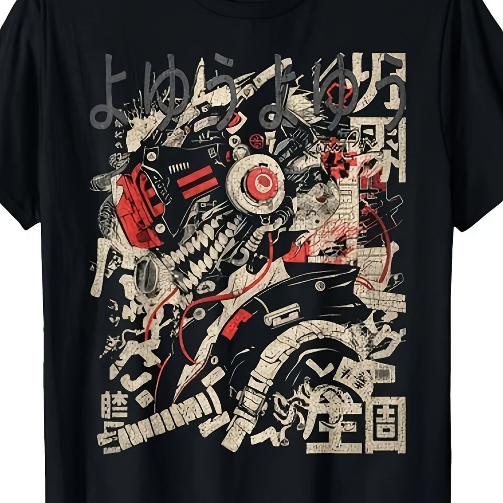 Japanese Cyberpunk Techwear T Shirt Manga Style Gear Graphic Streetwear Tee