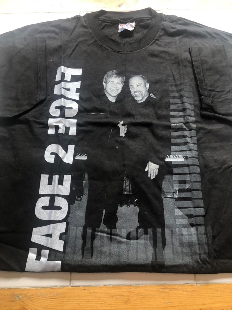 Vintage 2002 Elton John/Billy Joel short sleeve tee shirt. Adult Large. Preowned