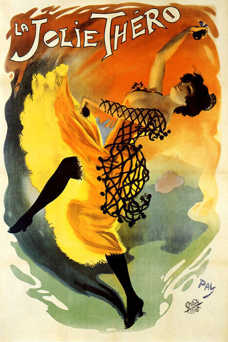 Vintage Spanish Dancer Flamenco Castanets Poster Repro LA JOLIE THERO