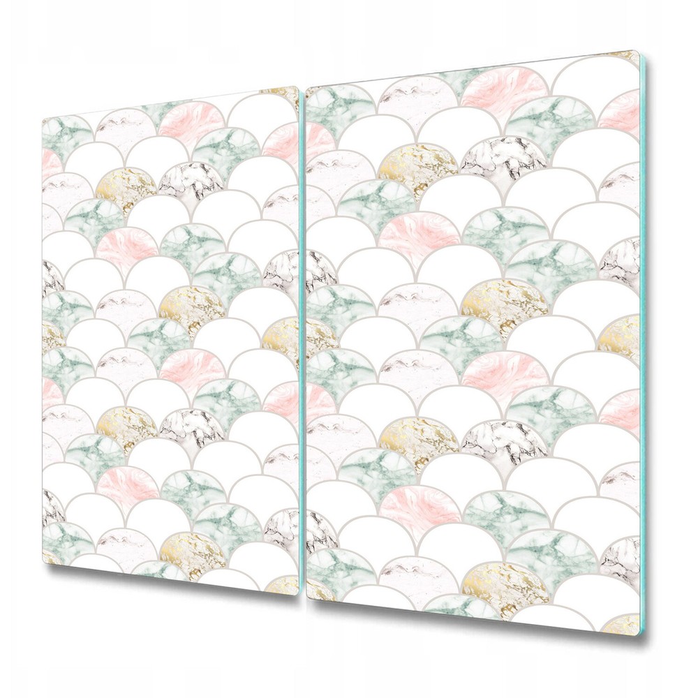 Serving Chopping Serving Board Glass Cover Worktop Saver Pastel Marble 2x30x52