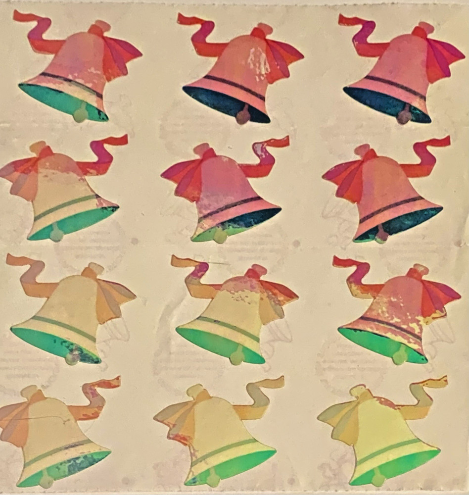 VTG Mrs. Grossman's Stickers Pearl Opal Wedding Bells 1987 Uncut Sheet 3 Strips