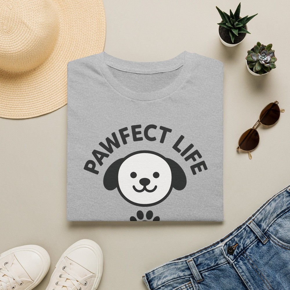 Pawfect Life Dog Shirt Paw Print Graphic Tee Cute Pet Lover Gift Unisex
