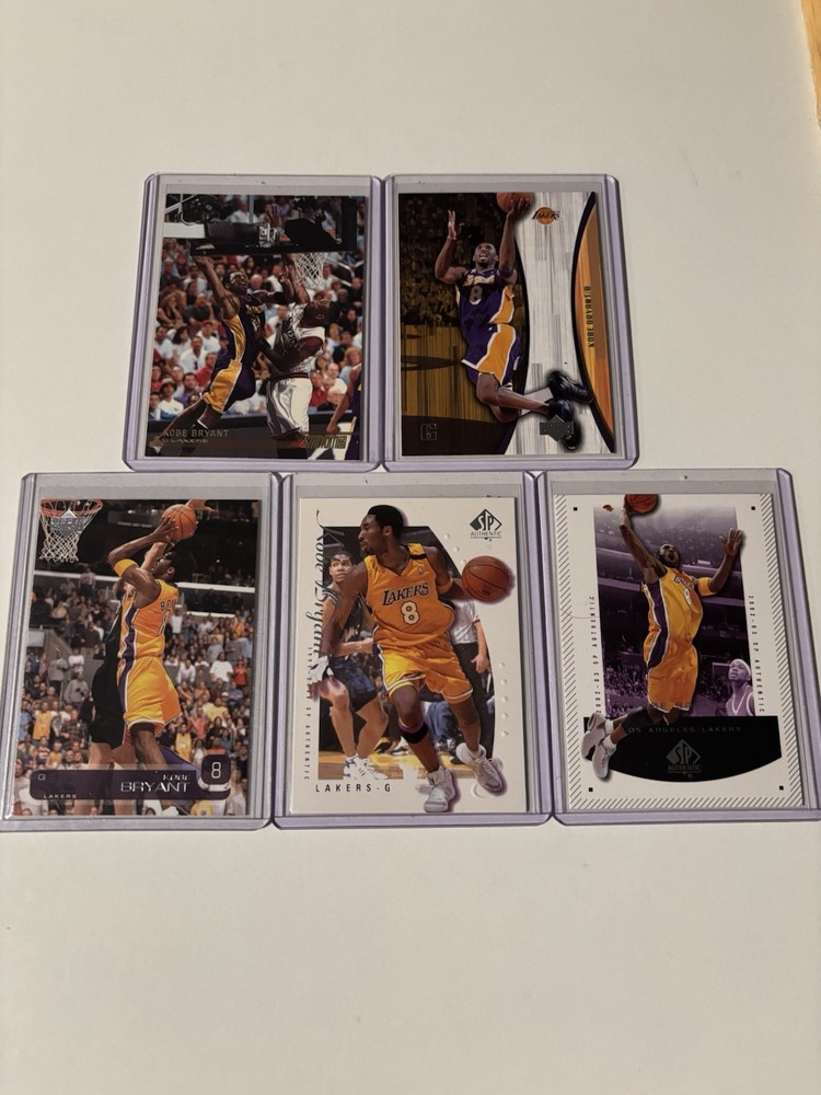 Kobe Bryant Lot 5 LA Lakers NBA Basketball Cards