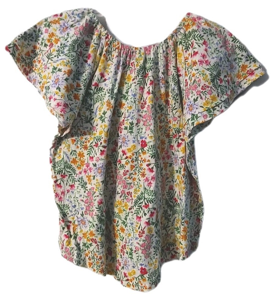 Old Navy Girls Shirt Size XL ( 14 ) Floral Flutter Sleeve