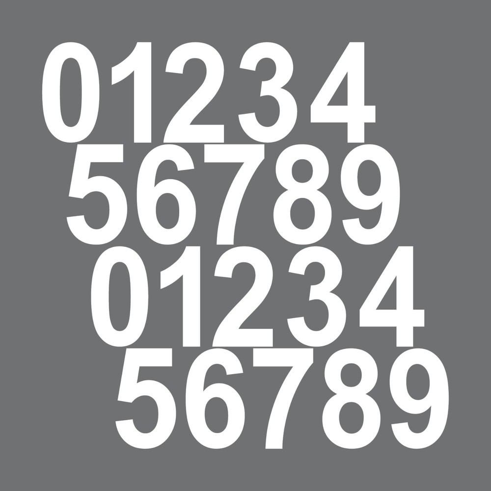 20 Sticker Tattoo 2 3/8in White Number Room No House Door Locker Start Digit