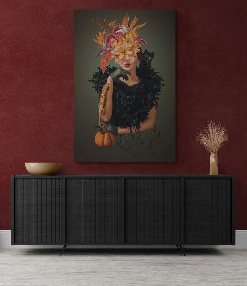 Woman in Flowers Wall Art Canvas Unframed Print Art