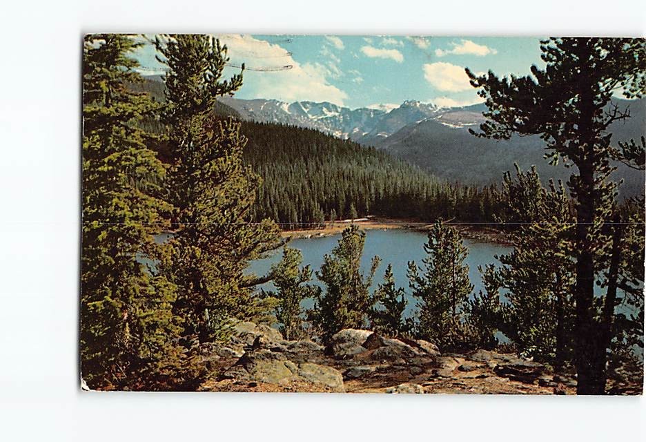 Postcard Mount Mt. Evans Echo Lake West of Denver Colorado USA North America