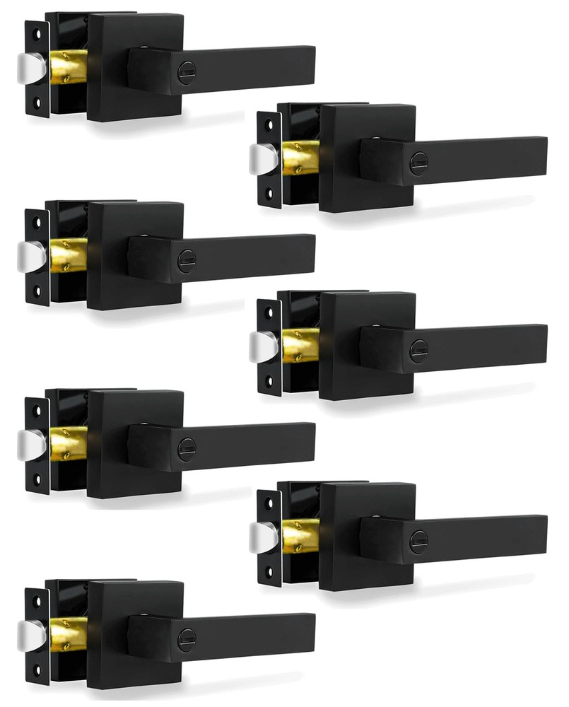 Privacy Door Levers, Matte Black Door Handles Heavy Duty Bed and Bath Door Lo...