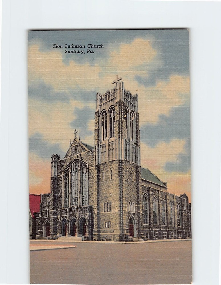 Postcard Zion Lutheran Church Sunbury Pennsylvania USA