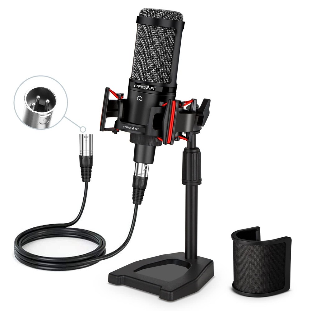 Condenser Microphone XLR, Cardioid Pickup Pattern, 48V Phantom Power Required...