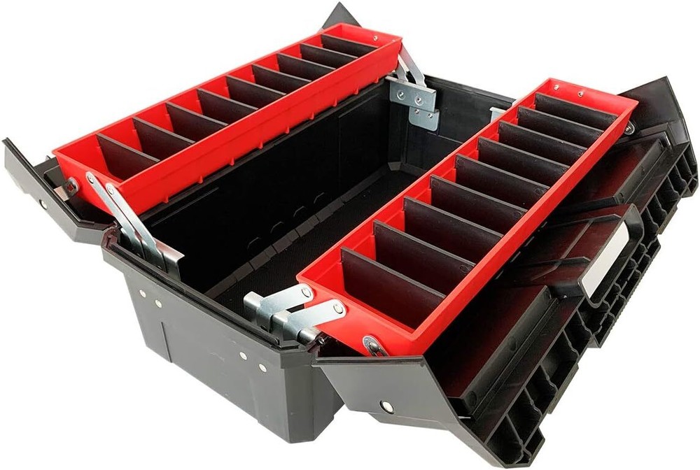 18.5-Inch Portable Tool Box Organizer with Adjustable Compartments for Efficient Tool Storage and Organization