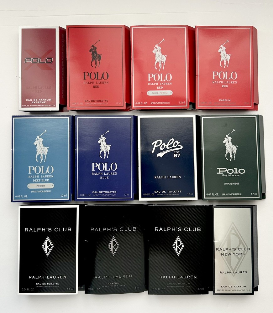 Polo Ralph Lauren Cologne Perfume Collection 12pc Sample Vial Spray Set