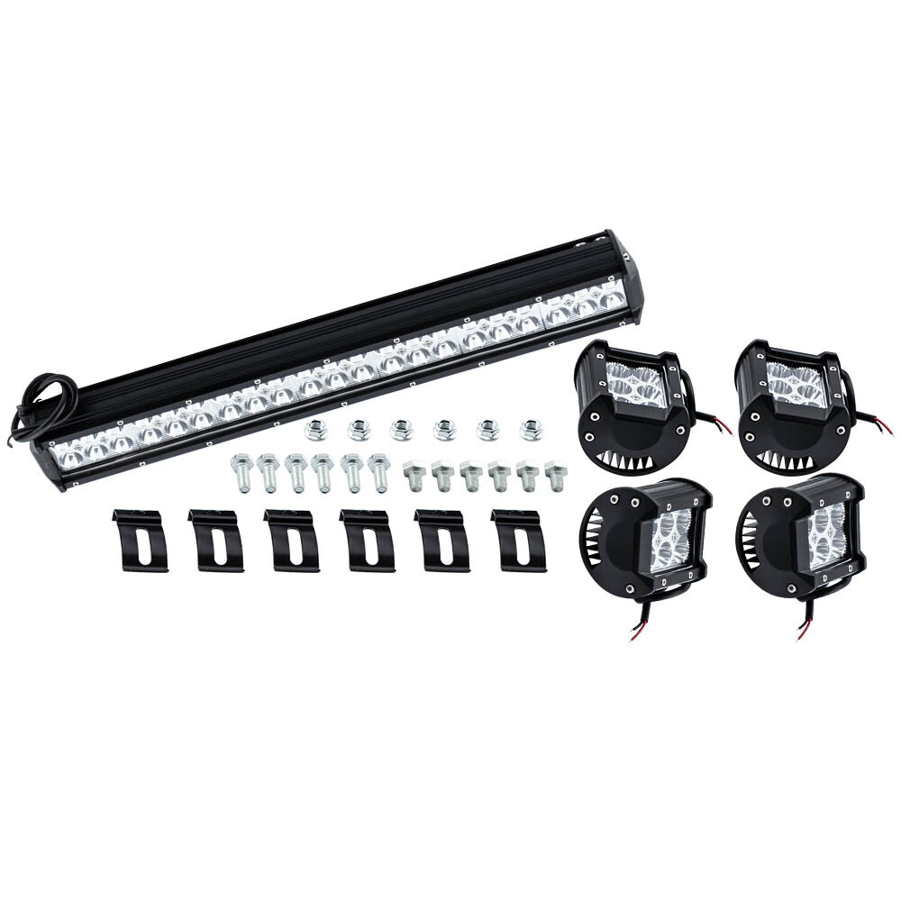 20inch 126W & 4X4 18W LED Work Light Bar Spot Flood Combo Lamp for Vehicle Truck