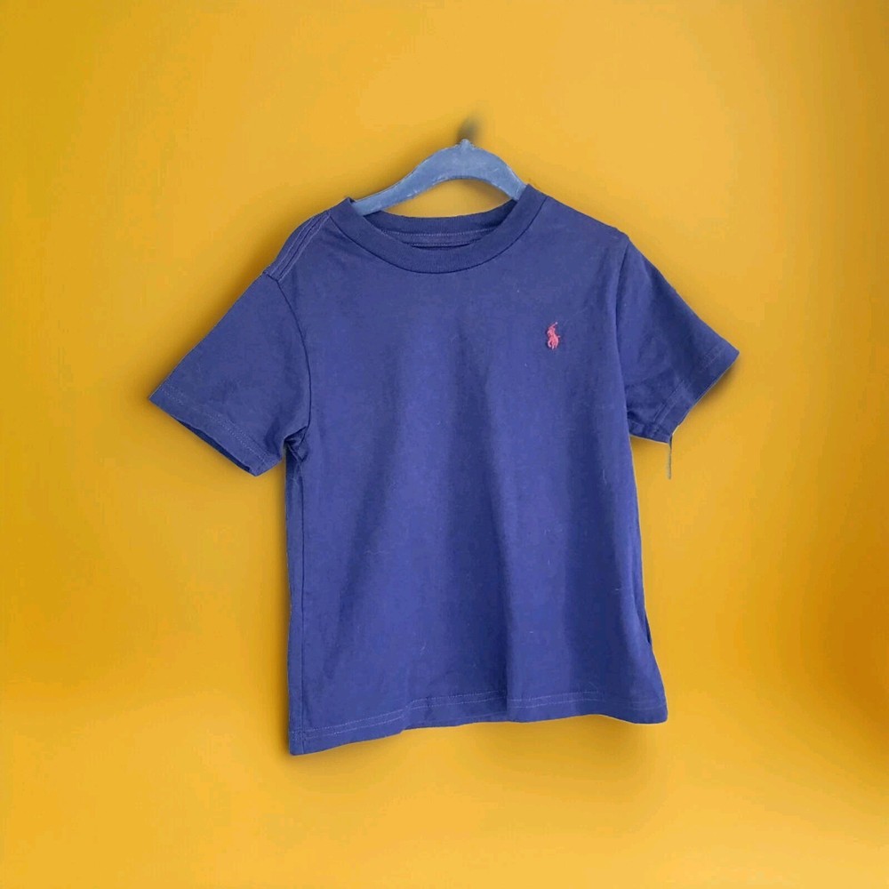 Polo Ralph Lauren Boys Short Sleeve T Shirt Toddler 4T Blue Pre-Owned