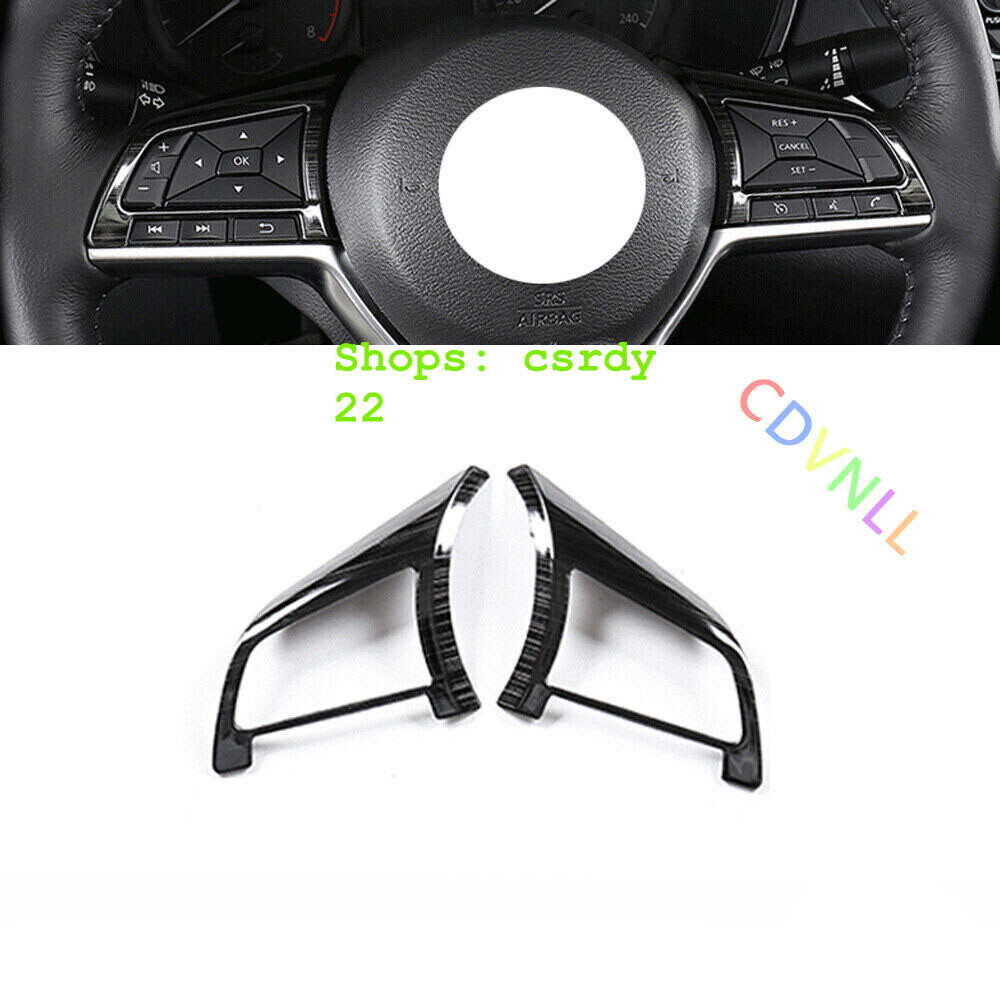 For Nissan Altima Teana 2019 Black Titanium Interior Steering Wheel Button Cover