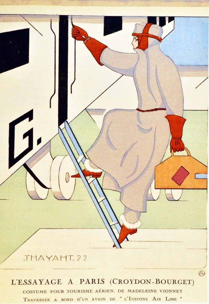 Poster print.Interior design Art.Retro fashion.Boarding plane.6347