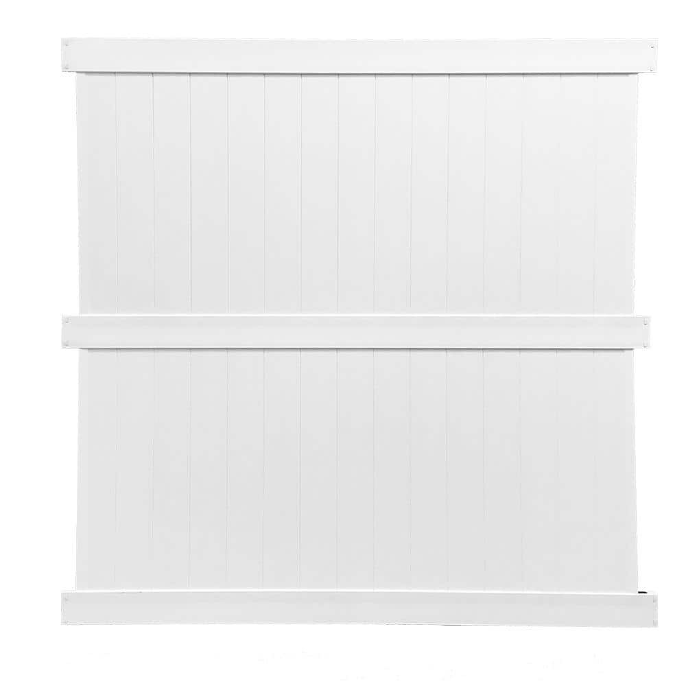 Augusta 8ft.Hx8ft.W White Vinyl Privacy Fence Panel Kit