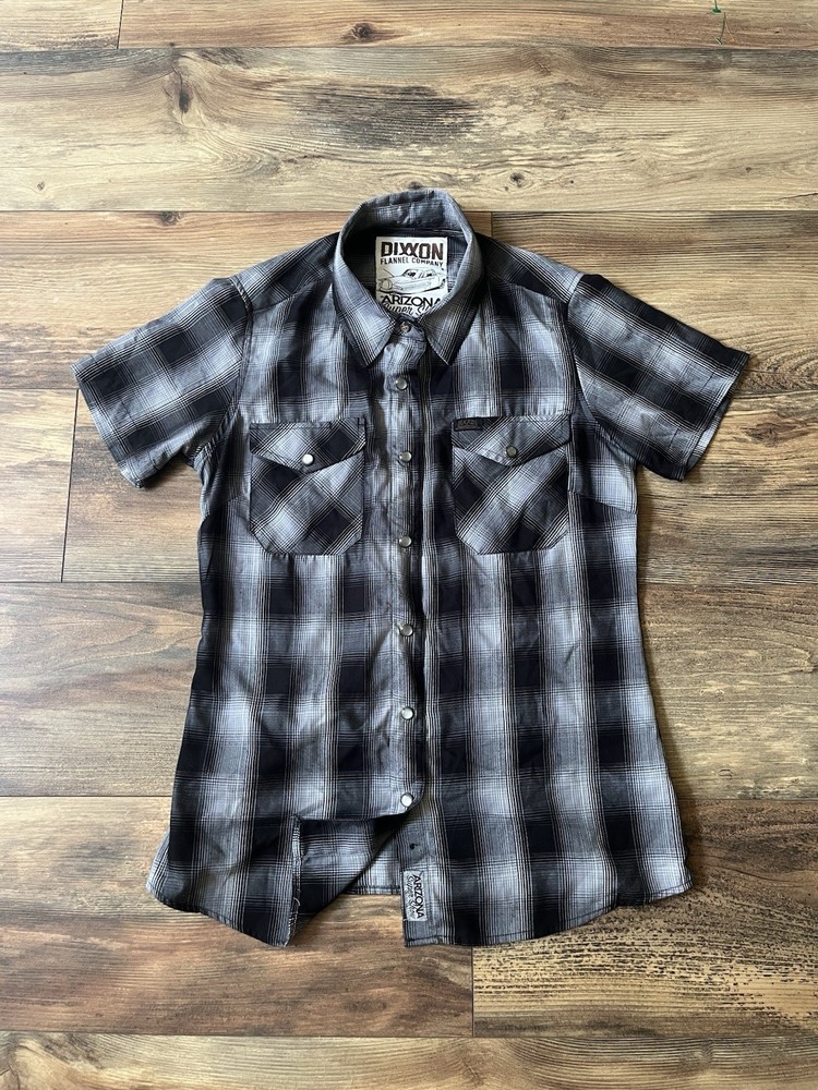 Dixxon Flannel Company Mens S Black White Arizona Super Show Pearl Snap Bamboo