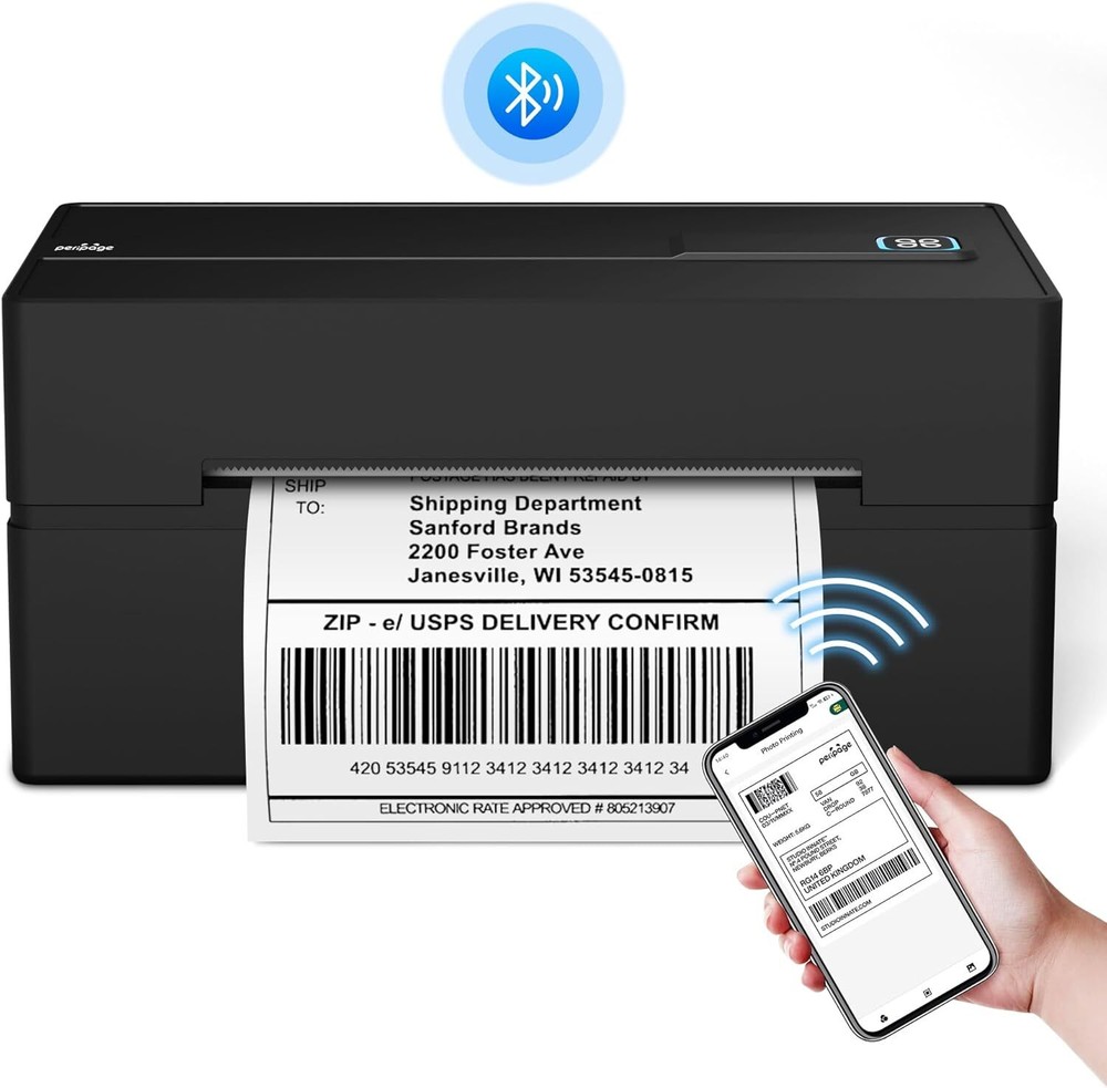 Bluetooth 4x6 Thermal Shipping Label Printer for Wireless Printing